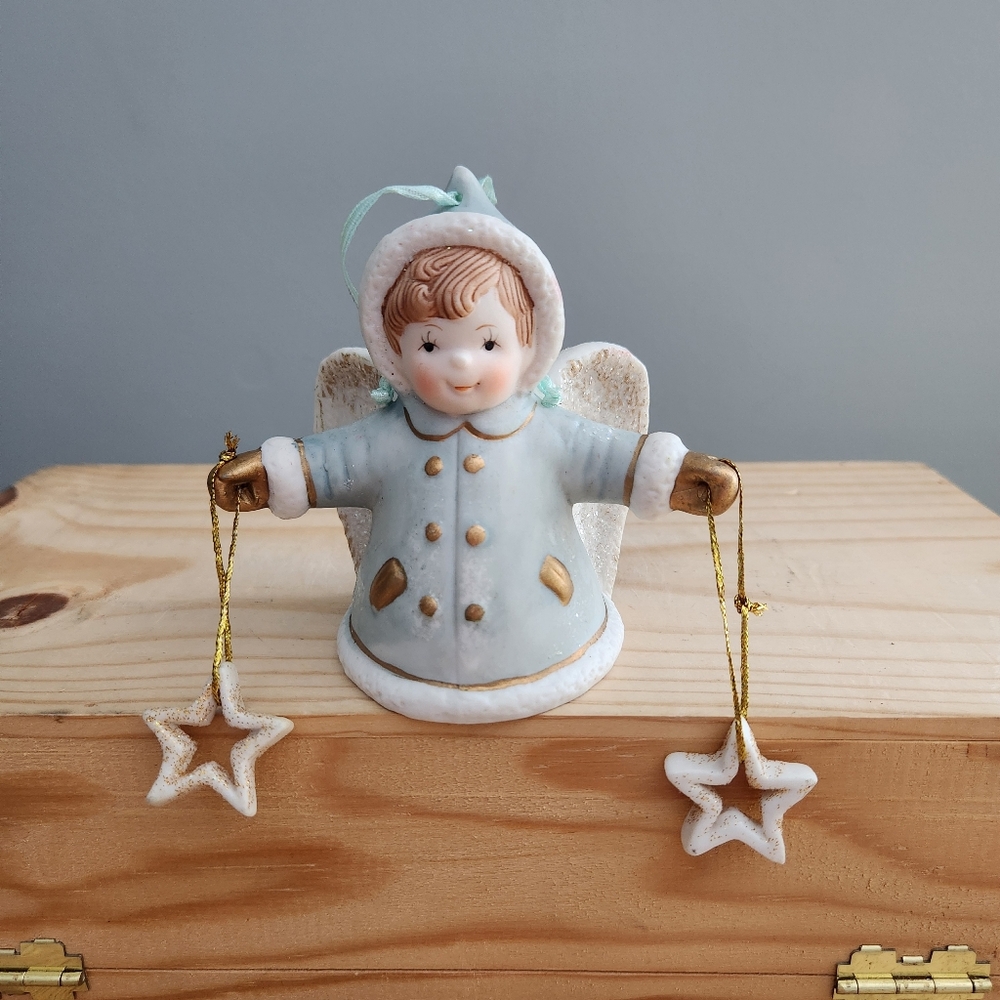 Holiday Dangling Angel With Stars Christmas Tree Ornament